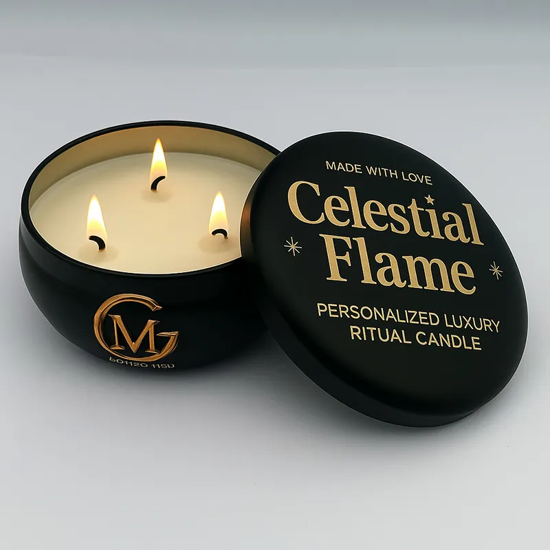 Luxury Celestial Flame – Fully Personalized Luxury Ritual Candle with Bespoke Audio Journey