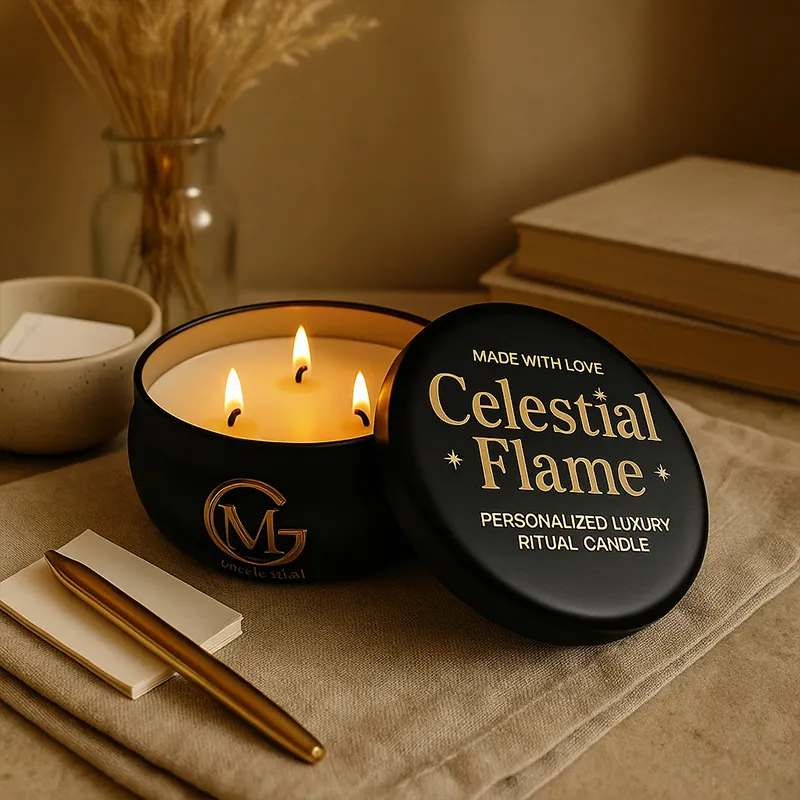 Luxury Celestial Flame – Fully Personalized Luxury Ritual Candle with Bespoke Audio Journey