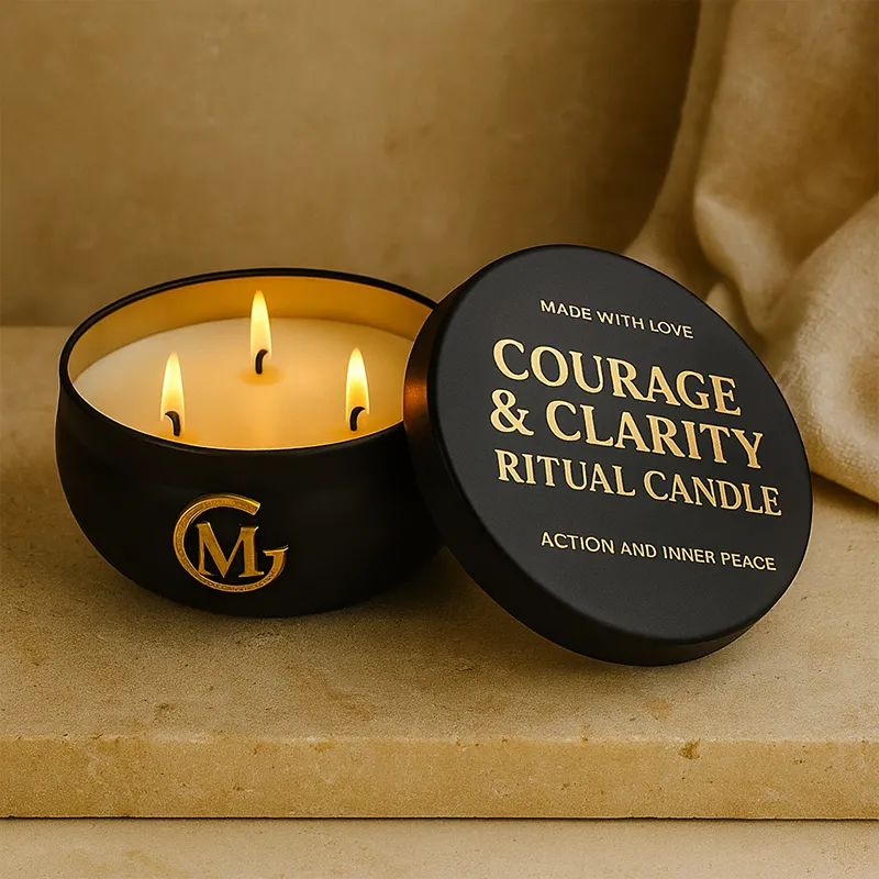 Courage and Clarity Guided Ritual Candle for Bold Action and Inner Peace