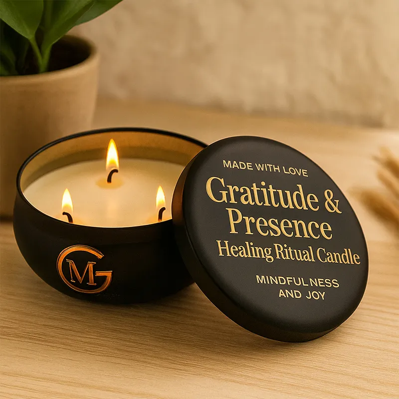 Gratitude & Presence Healing Ritual Candle for Mindfulness and Joy