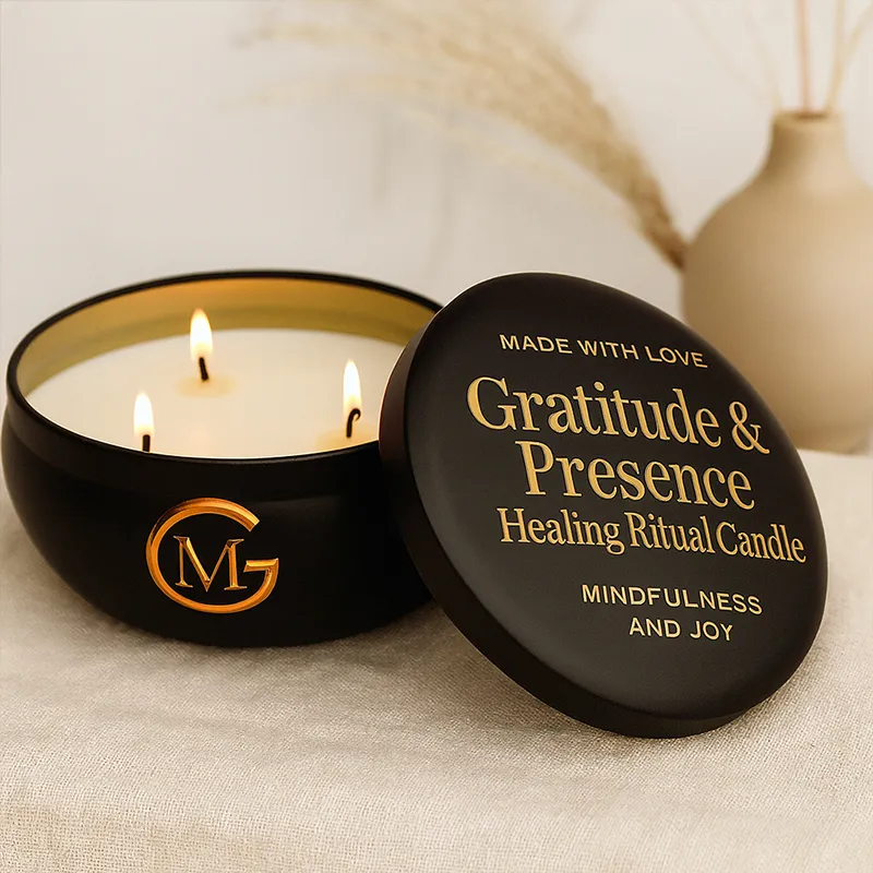 Gratitude & Presence Healing Ritual Candle for Mindfulness and Joy